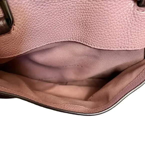 Coach Fulton Colorblock Dusty Rose Leather Suede Satchel Handbag #25006 - Picture 10 of 12